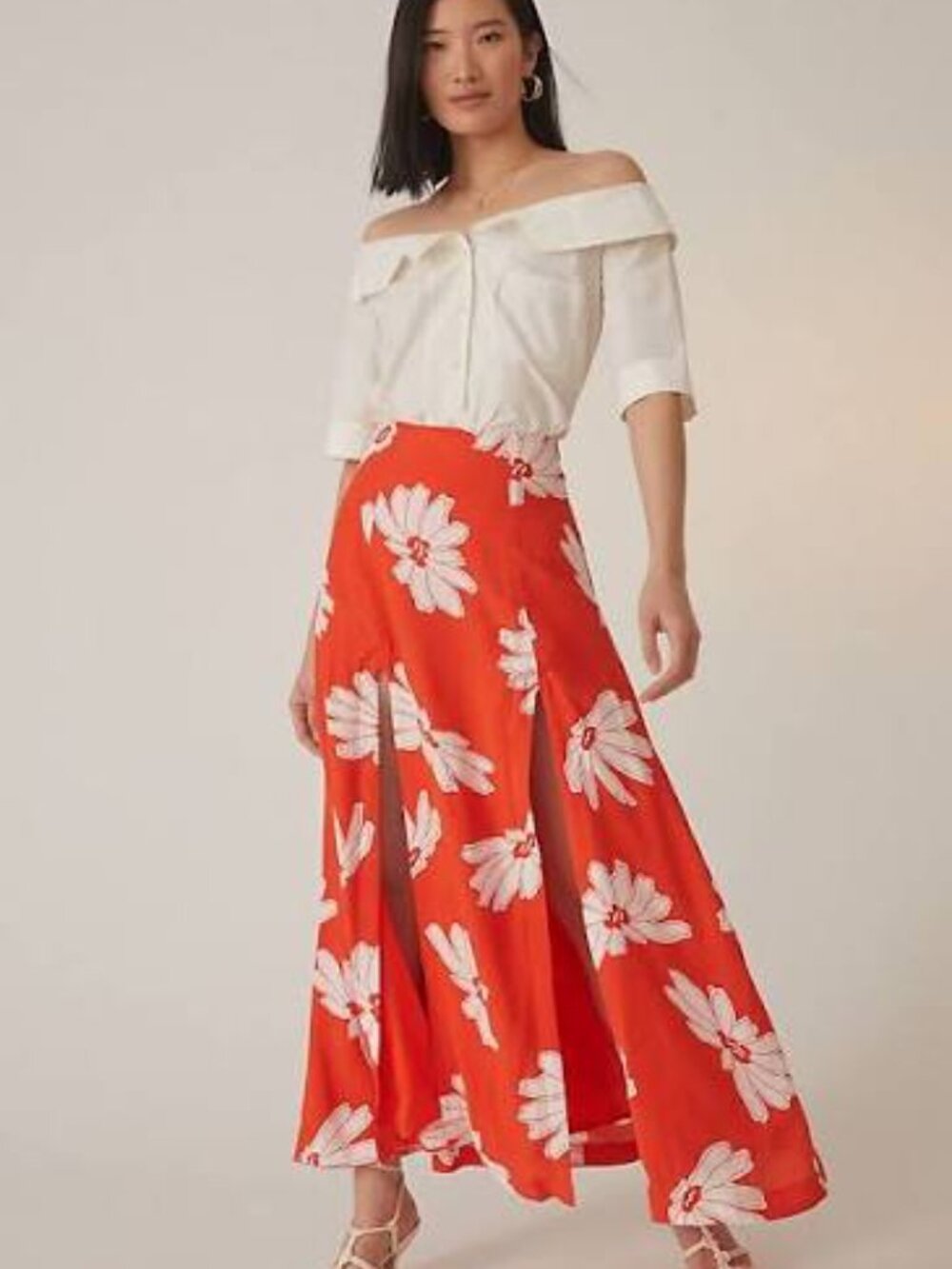 Anthropologie Maeve Floral Maxi Skirt with Slits